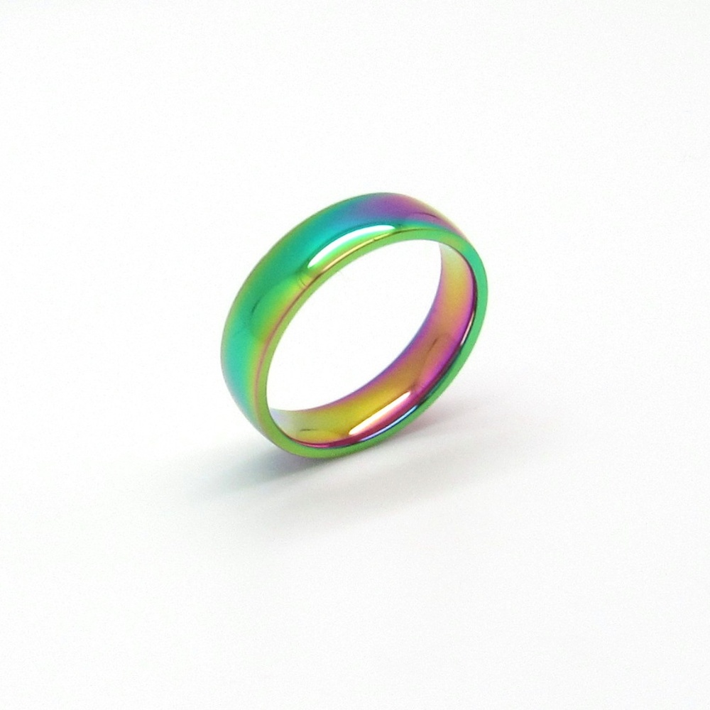 Rainbow Stainless Steel Band Ring.